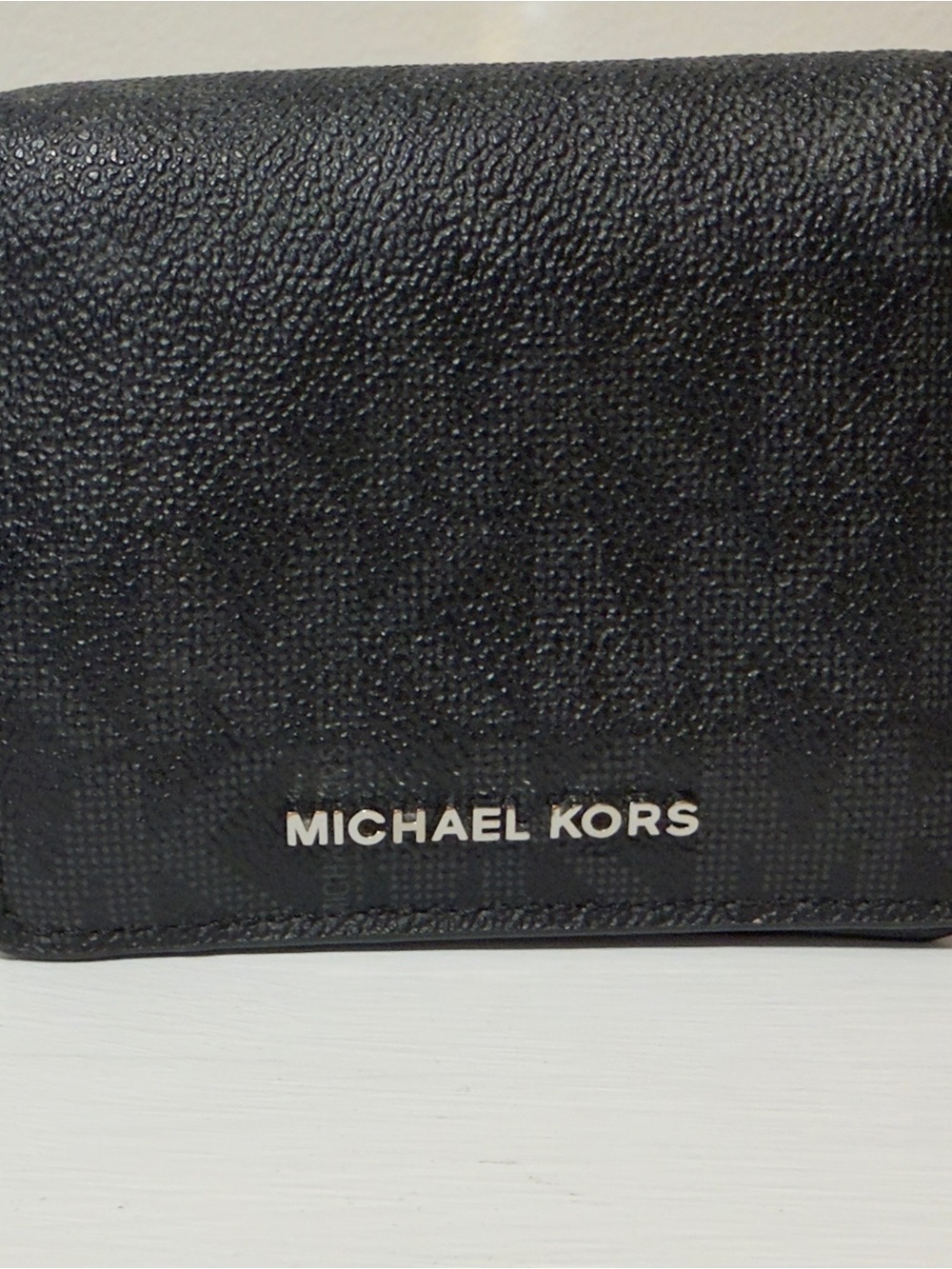 Michael Kors Black Textured Leather Card Holder